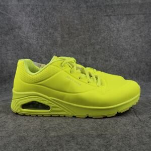 Skechers Shoes Womens 11 Sneakers Wide Fit Comfy Memory Foam Neon Yellow Trainer